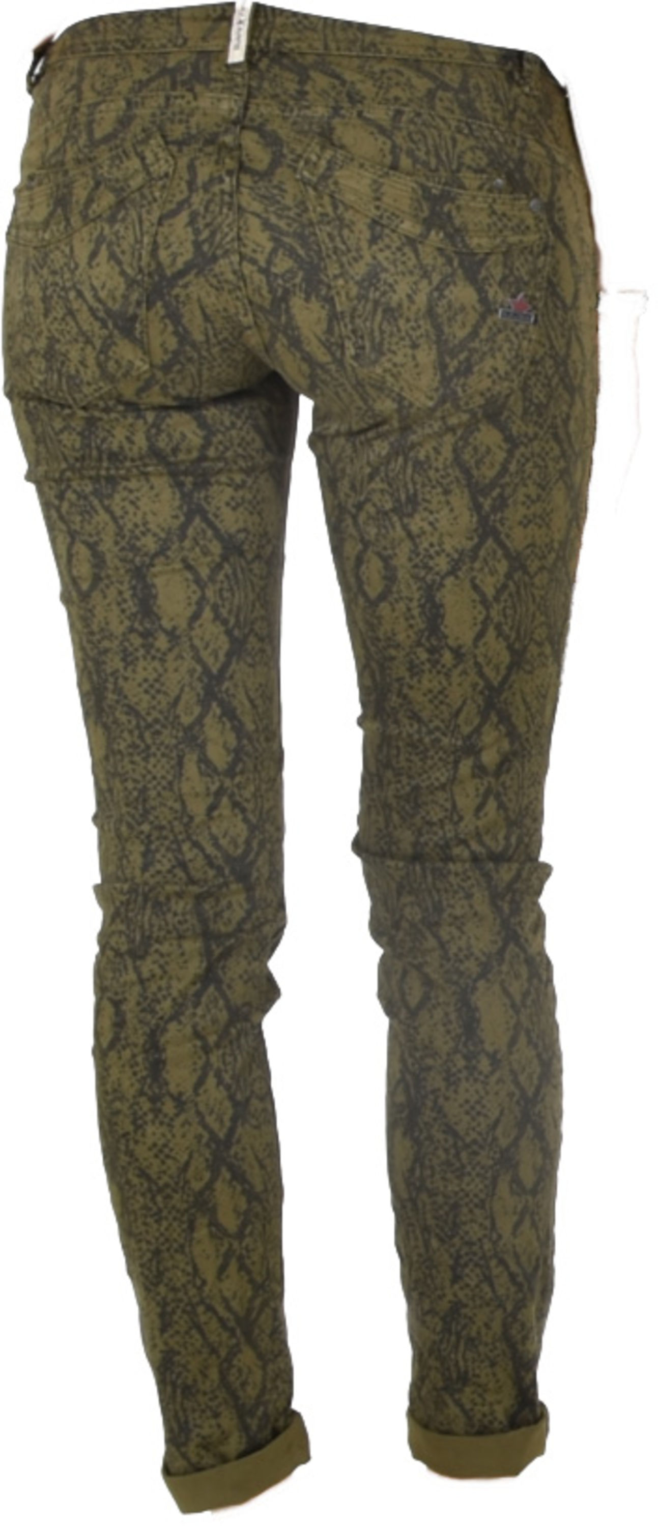 Damen Hose Malibu stretch twill Khaki Snake Print von BuenaVista bei
