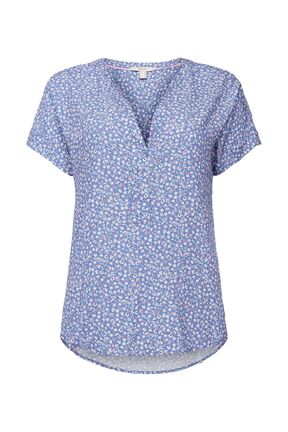 Damen Viskose-Bluse mit Allover-Print