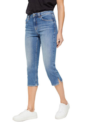 Damen Capri Jeans Straight (blue medium wash)