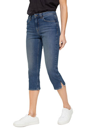 Damen Capri Jeans Straight (blue dark wash)