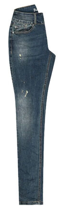 Damen Jeans Hose Tummyless stretch denim (torn blue)